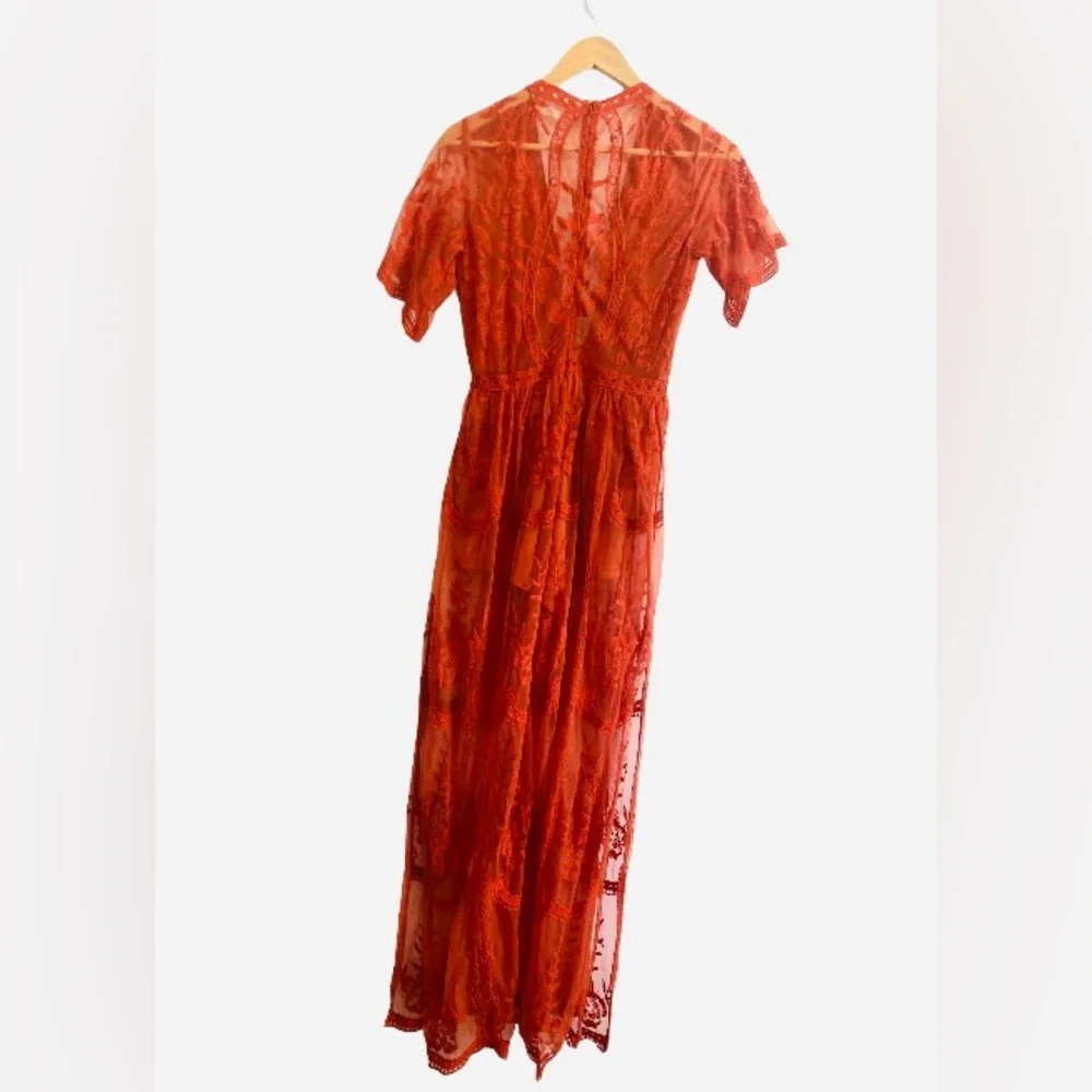 Lace Romper Honey Punch Maxi - Picture 1 of 8
